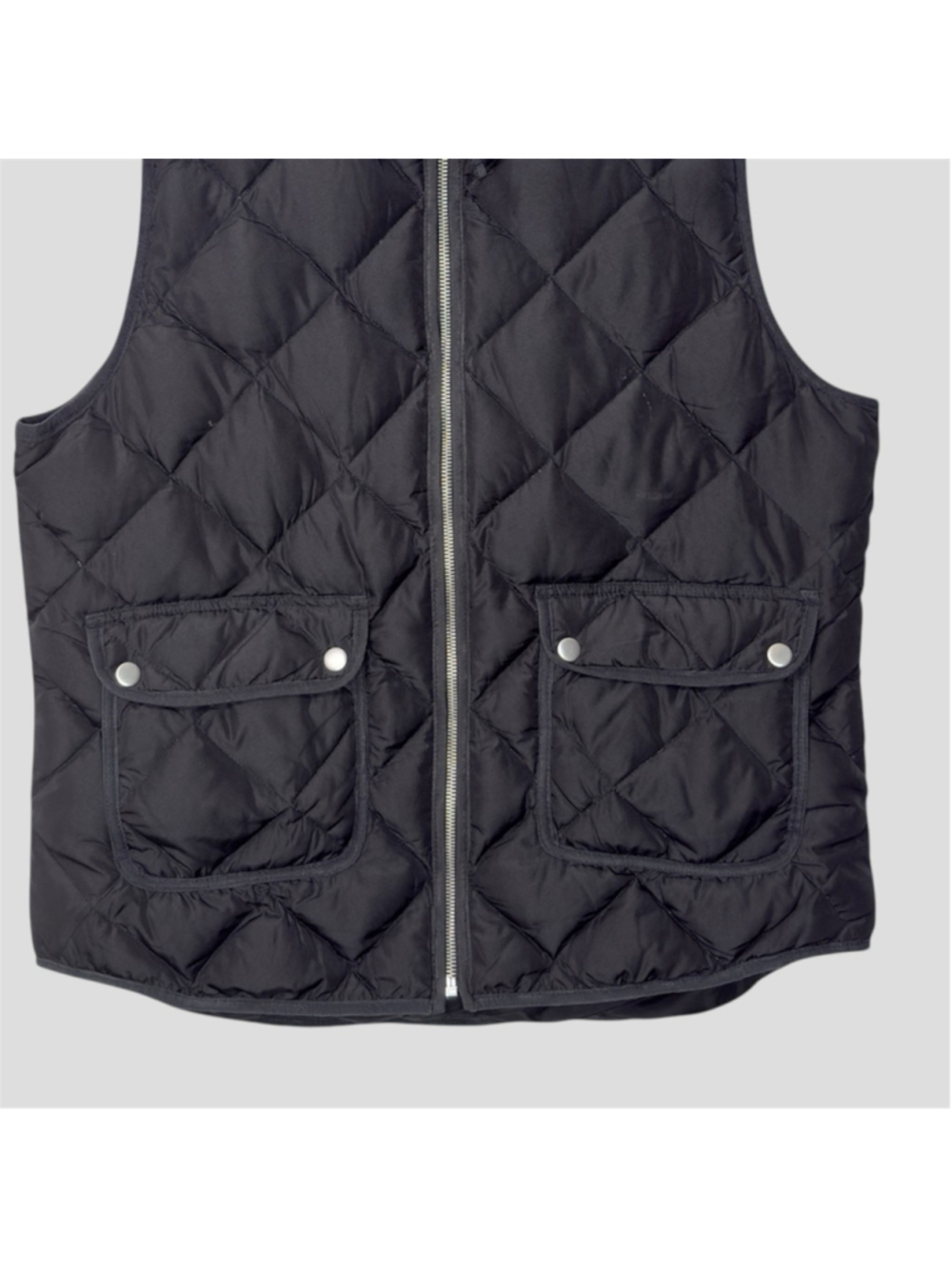 90s Woolrich Black Diamond Quilted Down Equestrian Vest Women's L Fits M - Picture 3 of 11